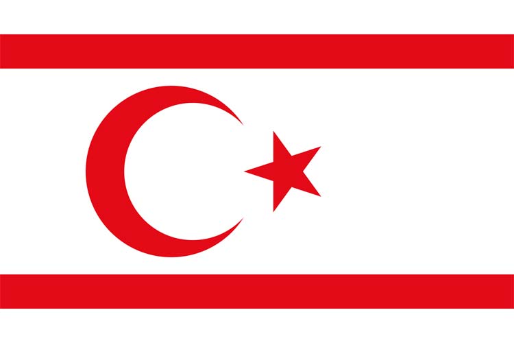 The flag of the Turkish Republic of Northern Cyprus